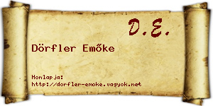 Dörfler Emőke névjegykártya